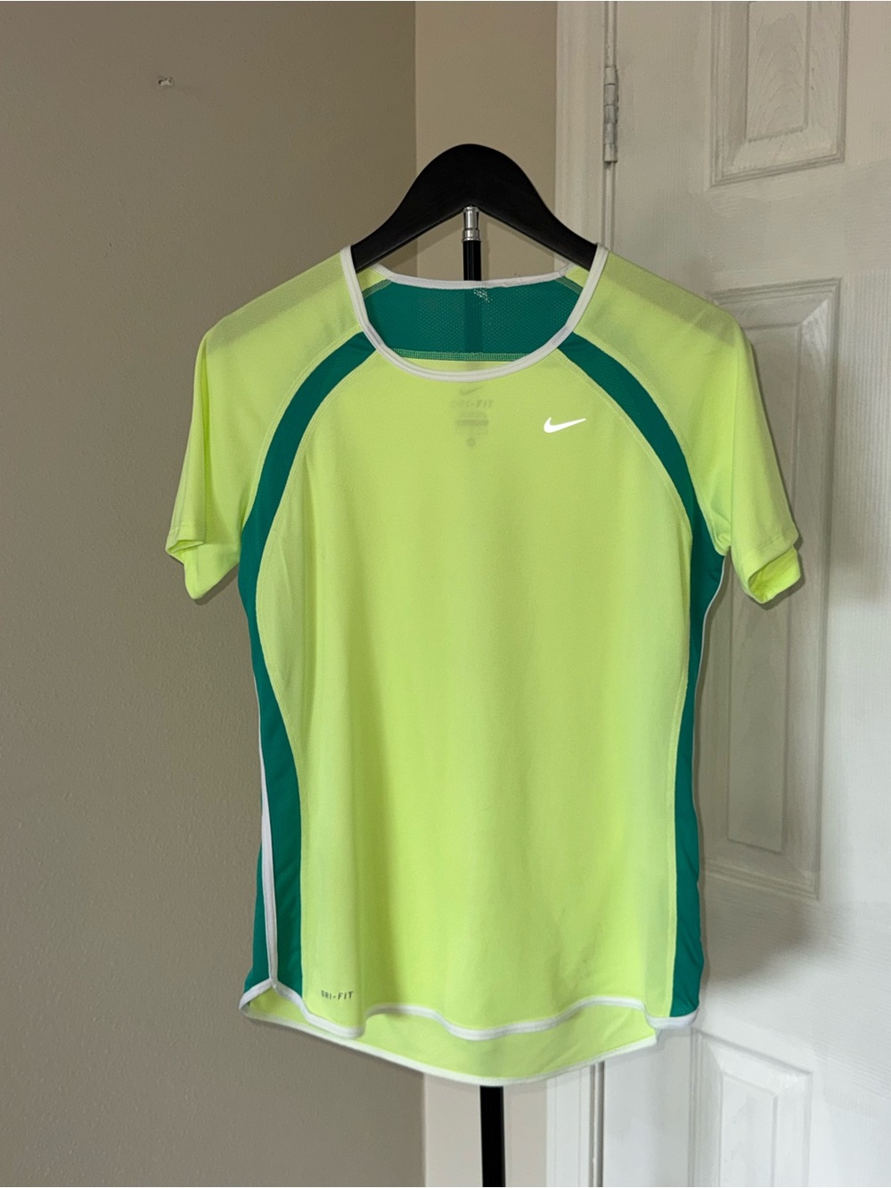 Nike Neon Lime Green & Teal Dri-FIT Athletic Top